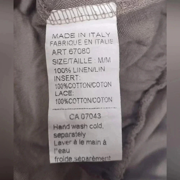 Viola Borghi Linen Wide Leg Capri Size Medium - Picture 6 of 7